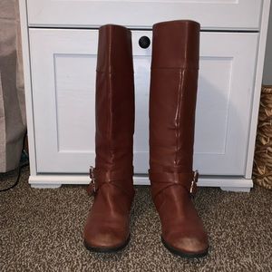 Red brown Calvin Klein riding boots